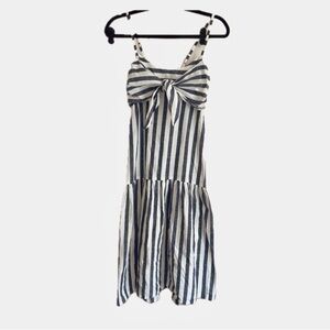 Rebellion Striped Sleeveless Dress with Bow